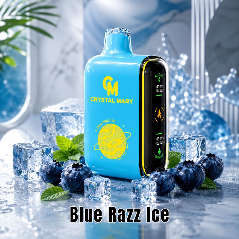 Crystal Mary Pulse 20000 Puffs Blue Razz Ice Crystal Mary Pulse 20000 Puffs Blue Razz Ice