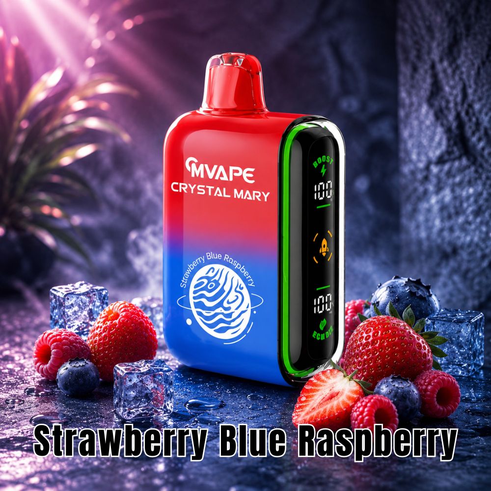 Crystal Mary Pulse 20000 Puffs Strawberry Blue Raspberry Crystal Mary Pulse 20000 Puffs Strawberry Blue Raspberry